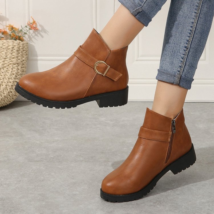 Women's Elegant Round Toe Ankle Boots