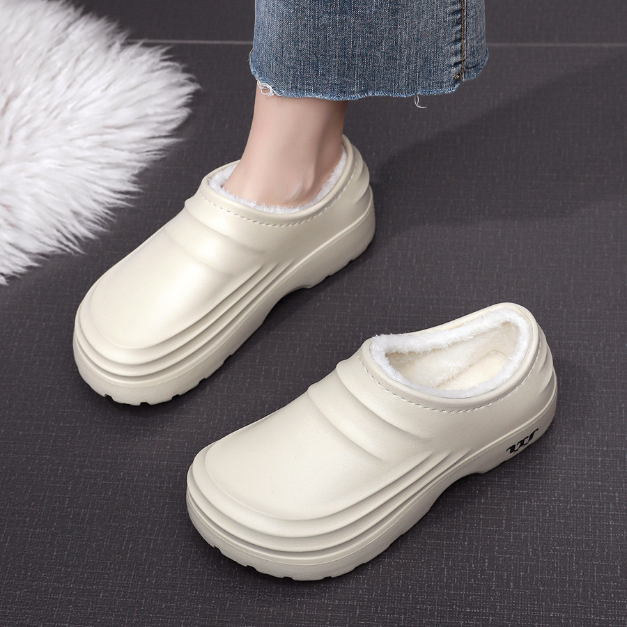 Casual Fuzzy Lining Non-Slip Thick Sole Slip-On EVA Work Shoes 