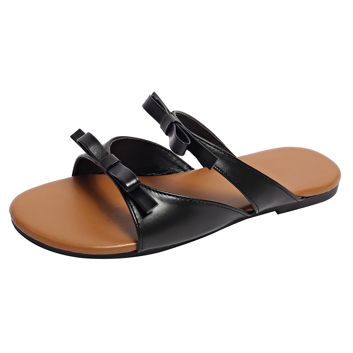 Bowknot Round Toe Beach Casual Flat Slippers