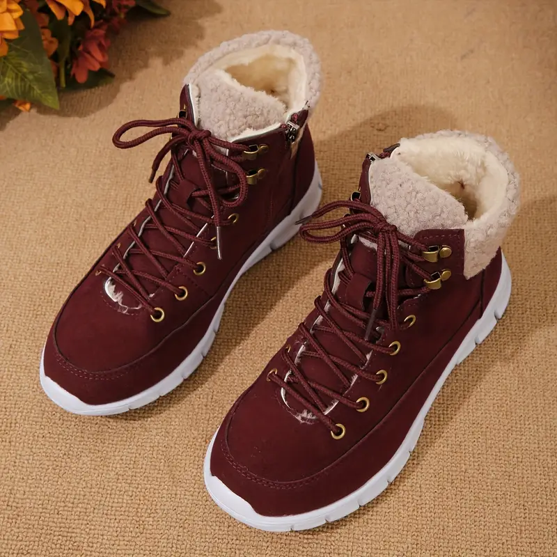 New Anti-slip Warm Lace-up Side Zipper Short Boots