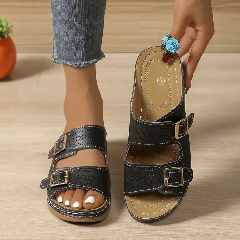 Stylish Cut-Out Wedge Sandals