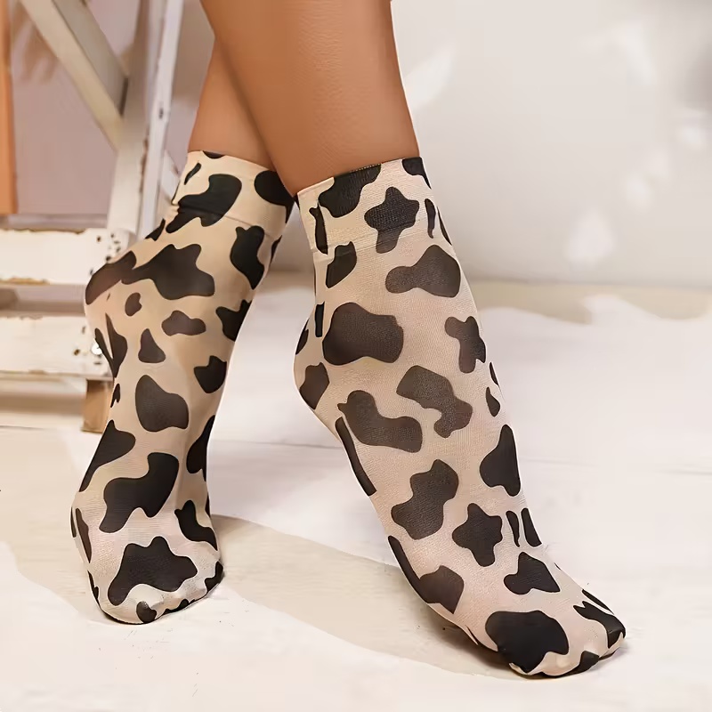 5 Pairs Women's Leopard Print Ankle Socks