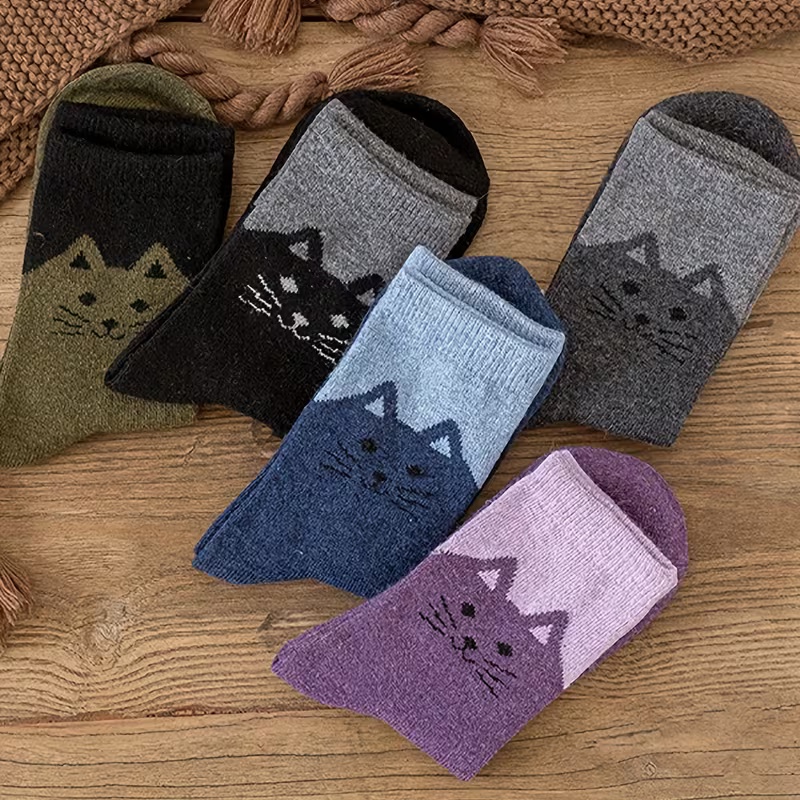 5 Pairs Women's Wool Thermal Socks