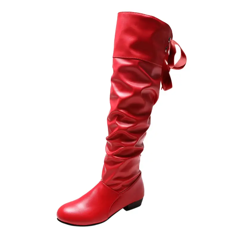NEW ARRIVAL 50% OFF - Pleated Lace-up Low-heeled Boots