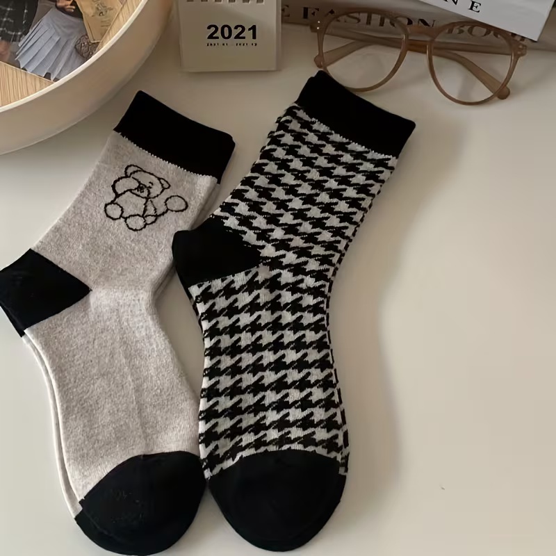 5 Pairs Women's Soft Mid-Calf Length Ankle Socks