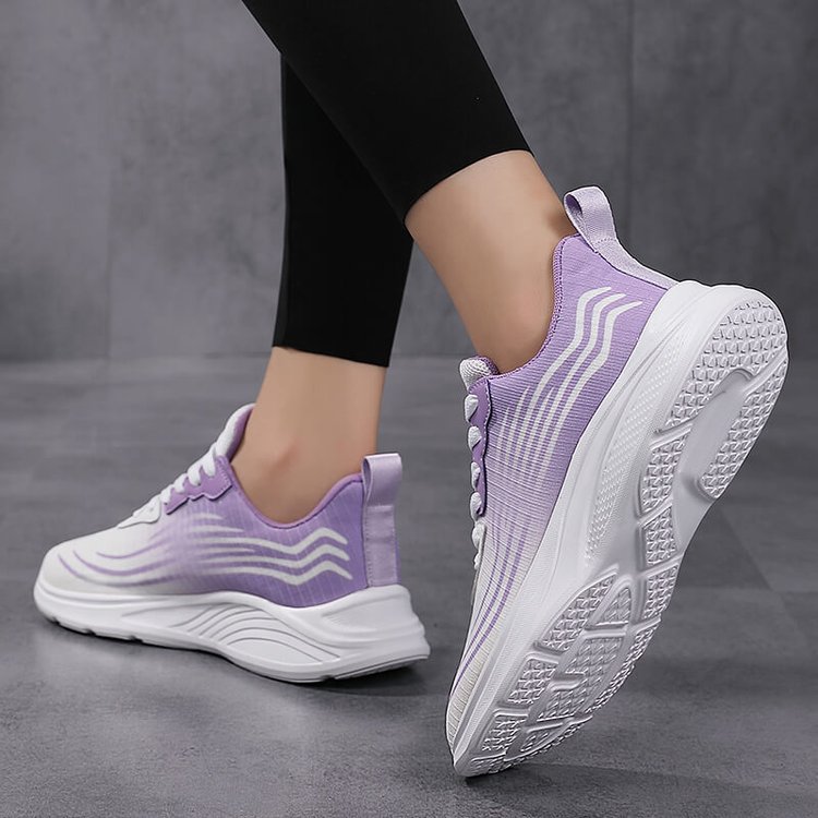Women's Candy Color Lace-Up Mesh Sneakers