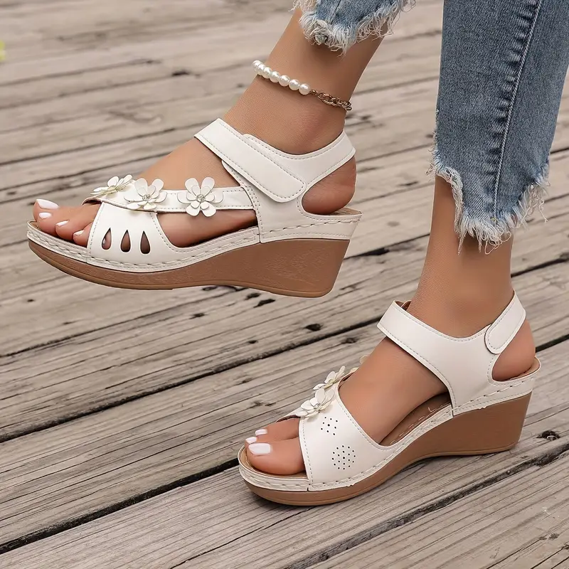 Vibrant Solid Color Wedge Sandals