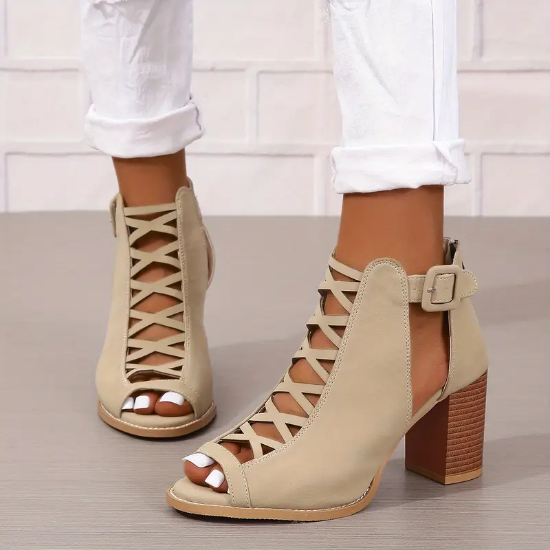 Women's Brown Faux Cover Ankle Sandals