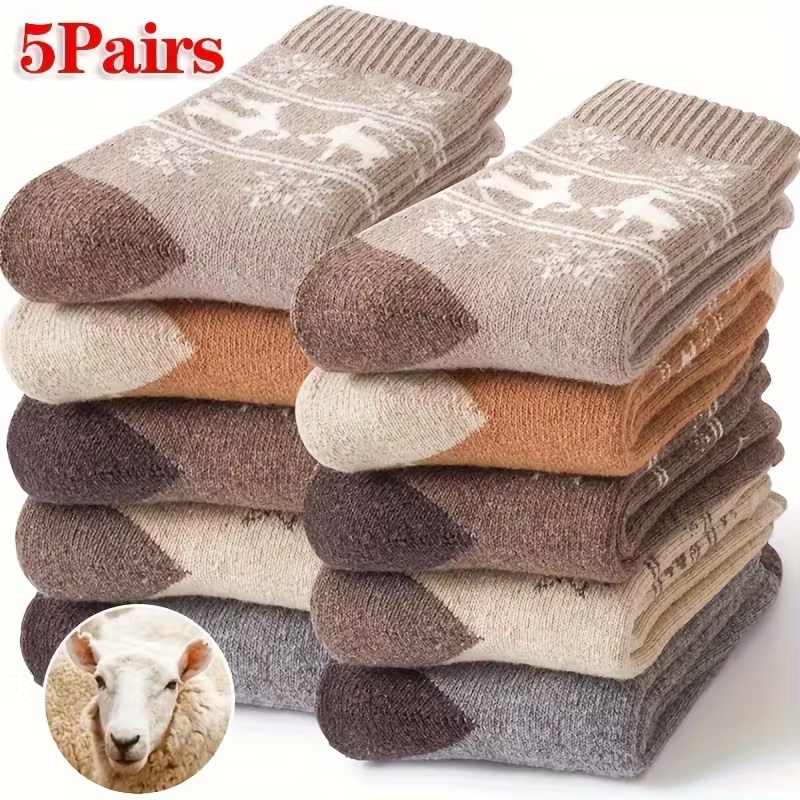 5-Pack Women's Wool Thermal Winter Socks