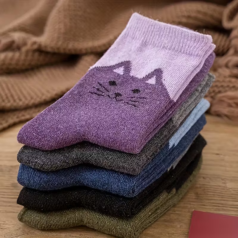 5 Pairs Women's Wool Thermal Socks