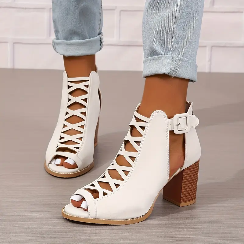 Women's Brown Faux Cover Ankle Sandals