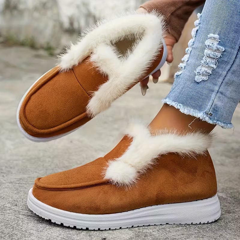 Women' Winter Warm Slip-On Ankle Boots
