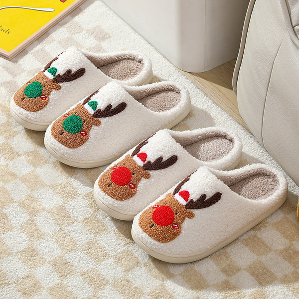 New comfortable home Santa style winter cotton slippers