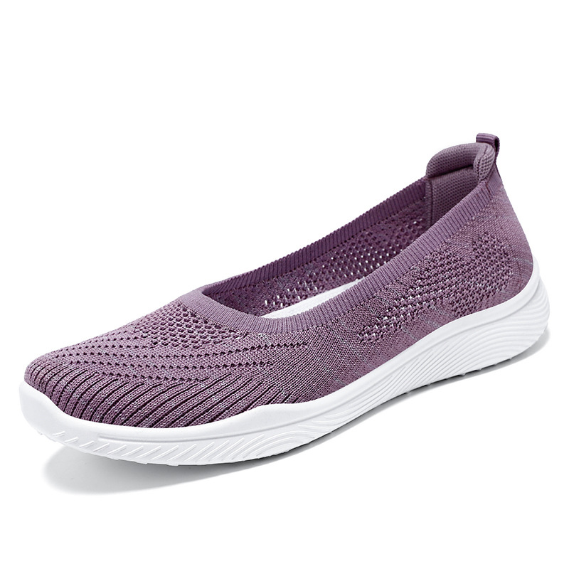 Soft-soled Breathable Fly-knit Slip-on Shoes