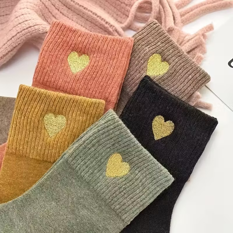 5 Pairs Women's Heart-Shaped Toe Socks