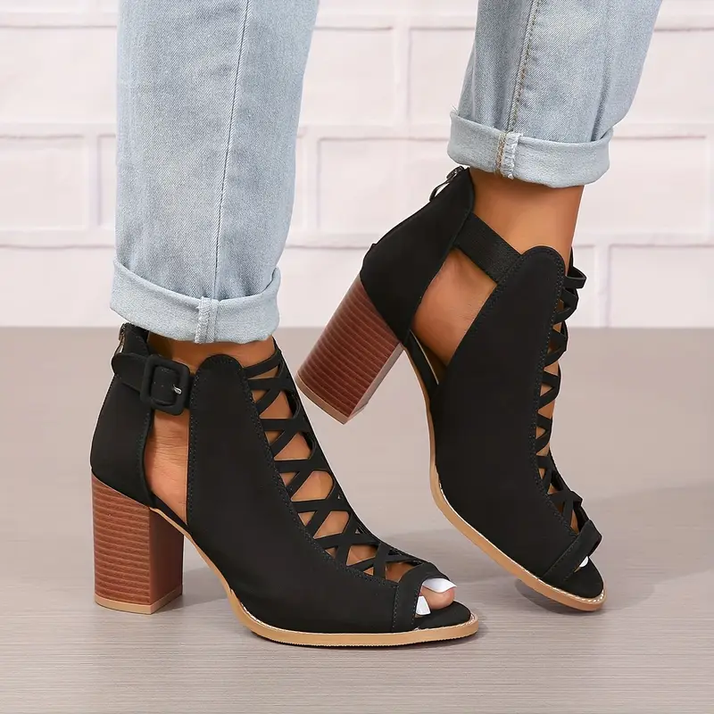 Women's Brown Faux Cover Ankle Sandals