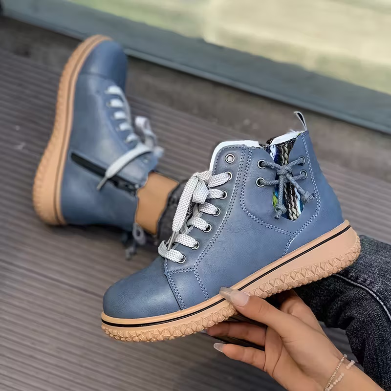 Women's Comfortable Lace-Up Thick Sole Ankle Boots