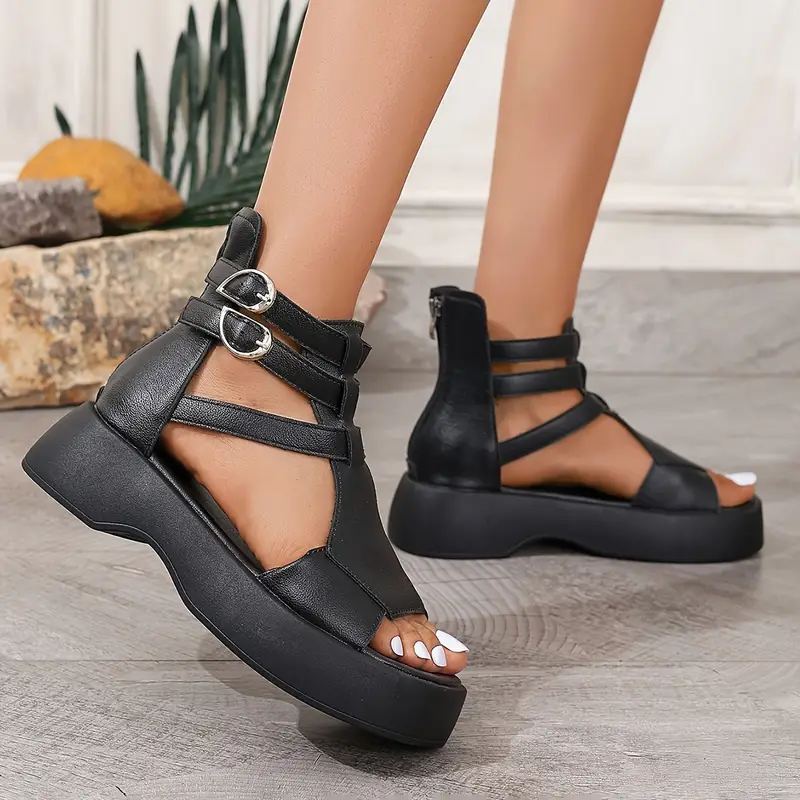 Comfortable Chunky Wedge Heel Sandals