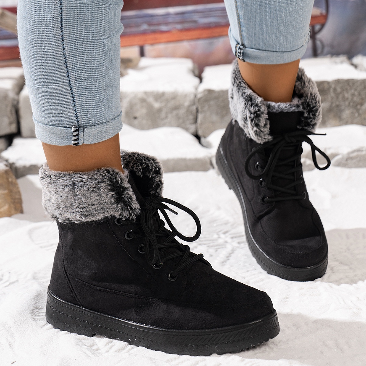 Women's Warm Lined Interior Breathable Winter Boots