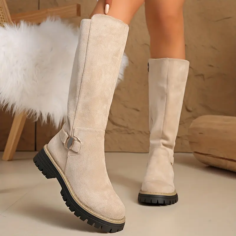 Thick Anti-Slip Rubber Sole Knee High Boots