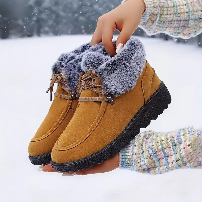 Women's Winter Fleece Lining Thickened Warm Short Boots