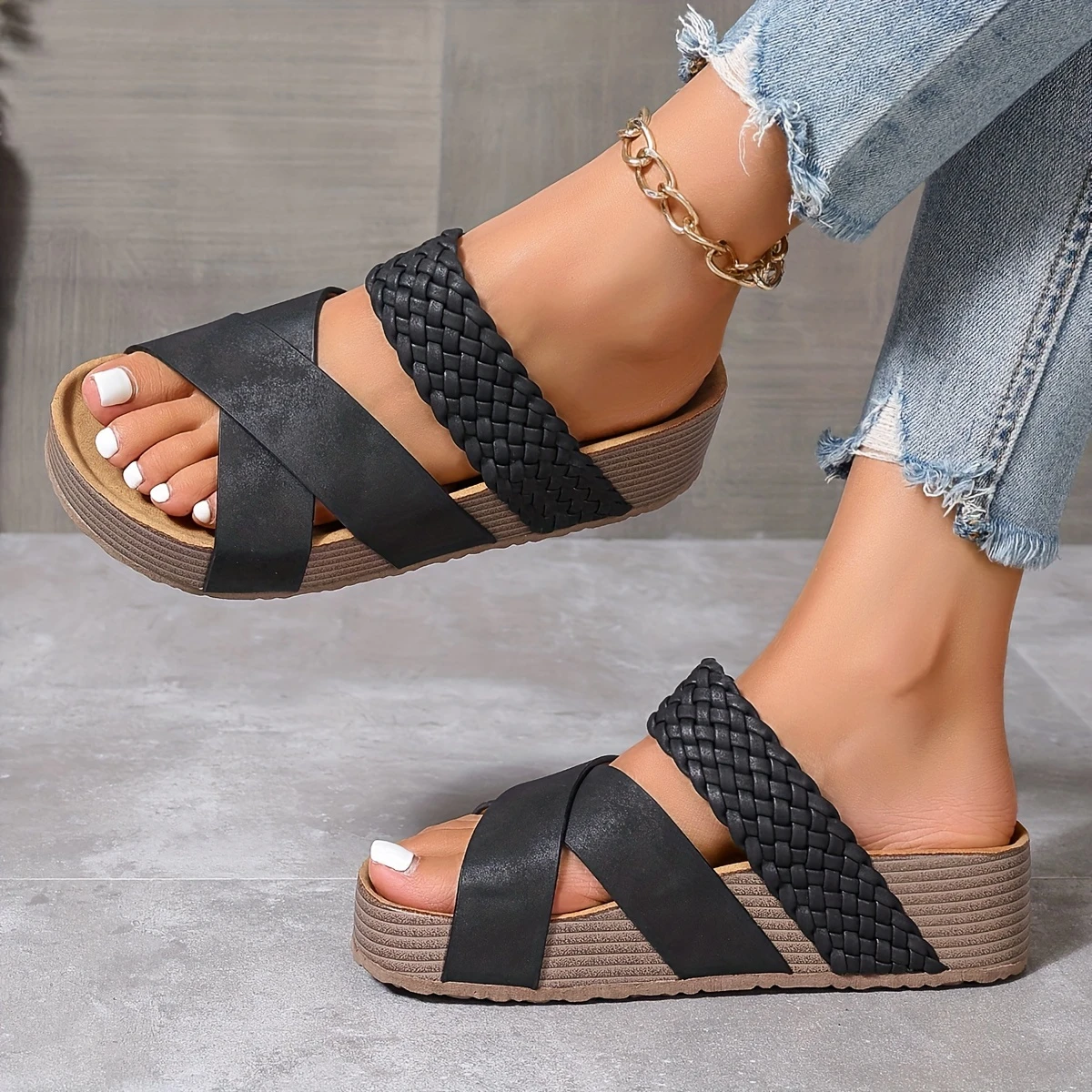 Thick Sole Platform Summer Slide Sandals