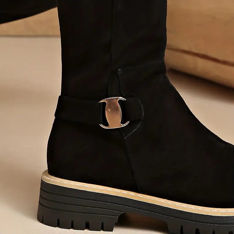 Thick Anti-Slip Rubber Sole Knee High Boots