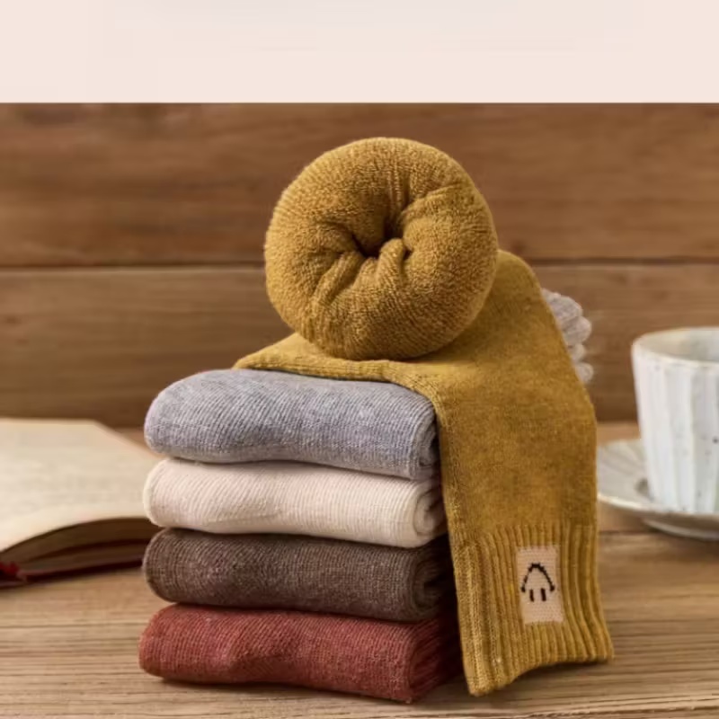 10 Pairs of Women's Thickened Fleece Lined Warm Mid-Calf Long Socks
