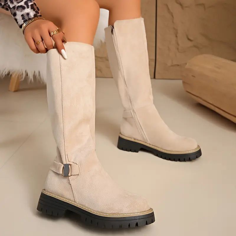 Thick Anti-Slip Rubber Sole Knee High Boots