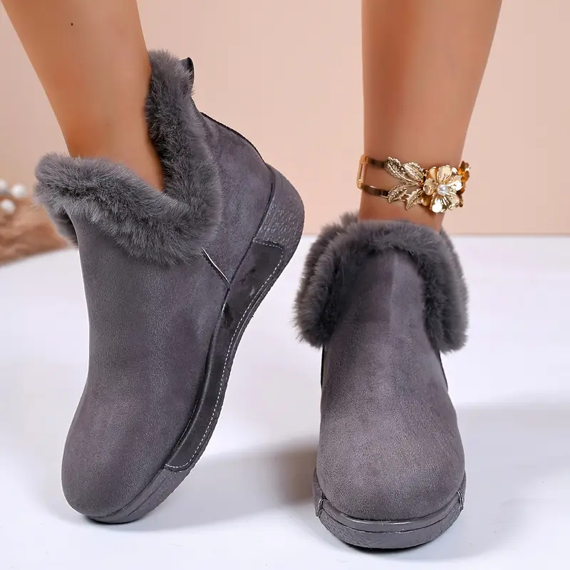 NEW ARRIVAL 70% OFF - Women's Winter Slip-On Plush Faux Fur-like Lining Boots