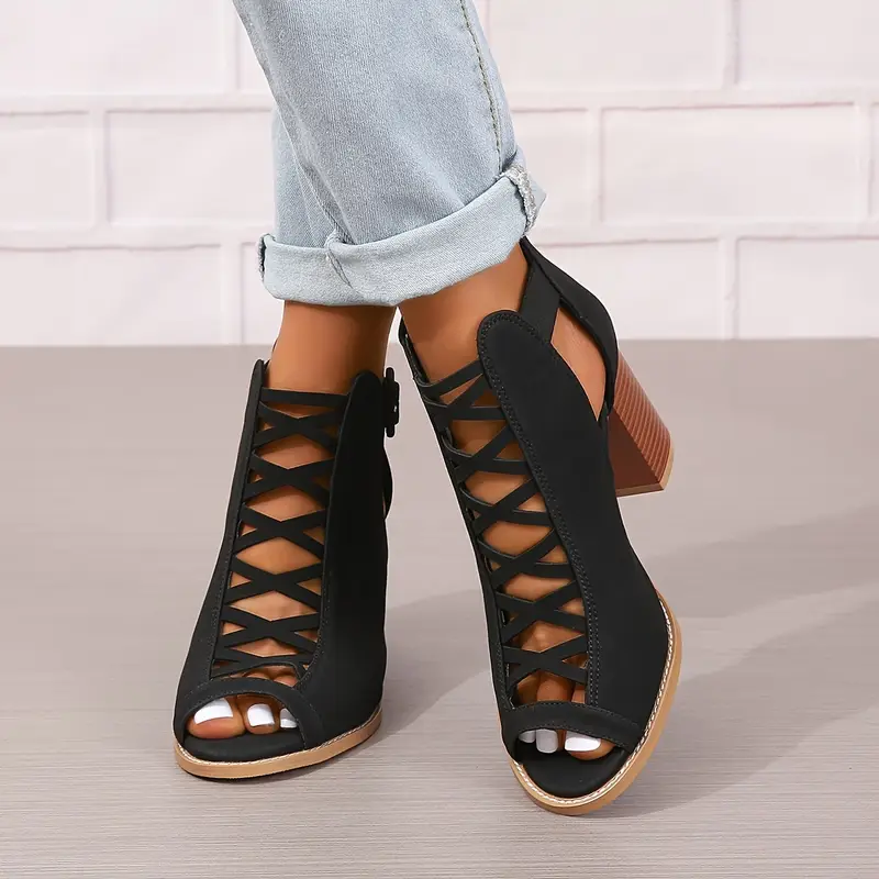 Women's Brown Faux Cover Ankle Sandals