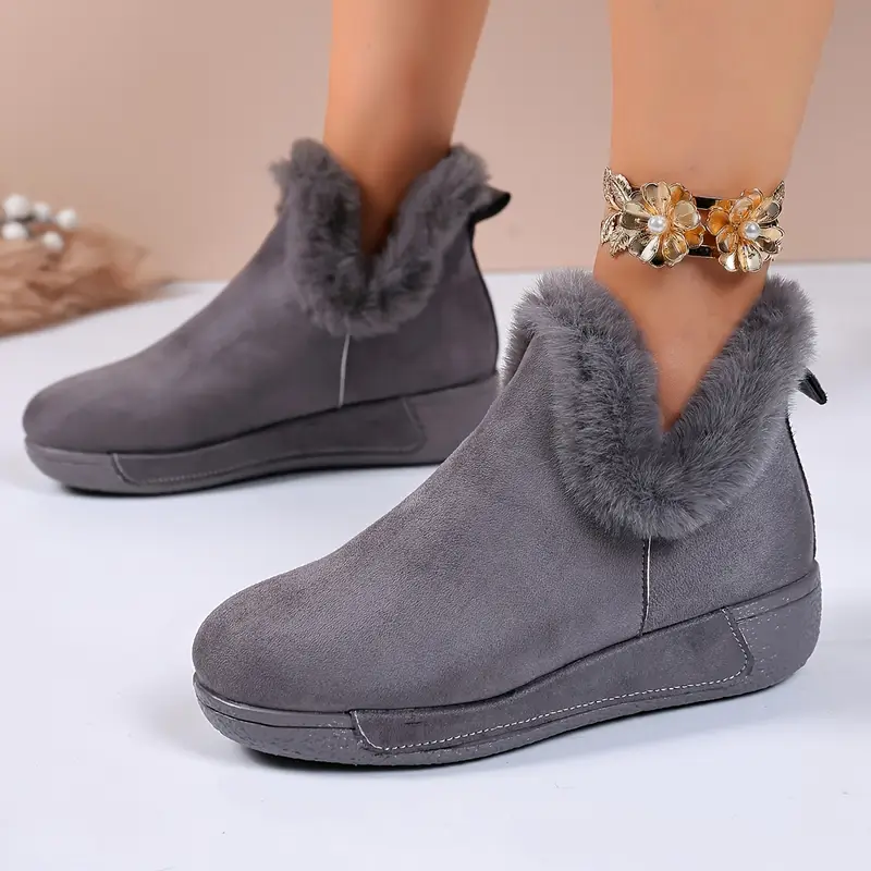 NEW ARRIVAL 70% OFF - Women's Winter Slip-On Plush Faux Fur-like Lining Boots