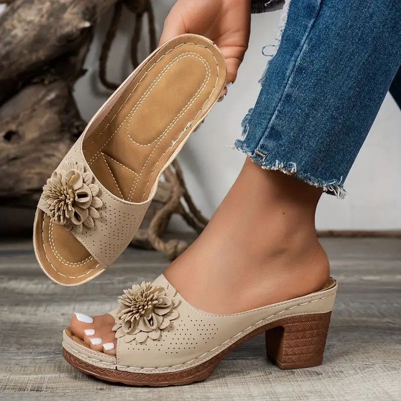 Women's Floral High Heel Sandals