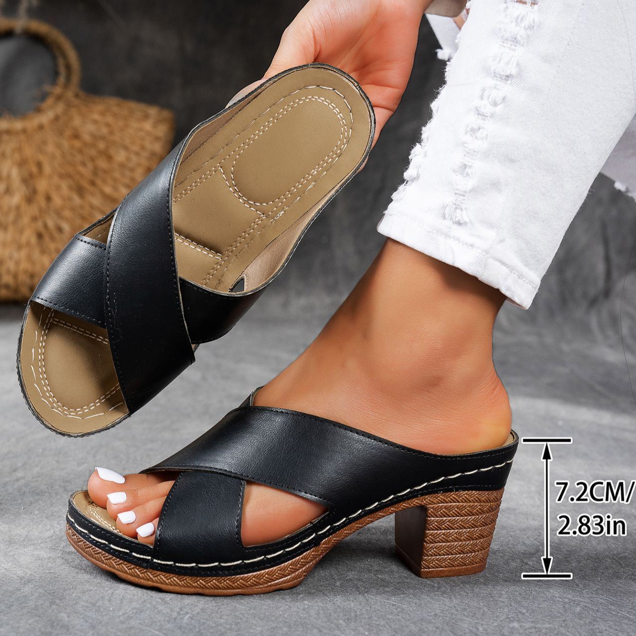 NEW ARRIVAL 60% OFF - Orthopedic Chunky High Heel Sandals - BUY 2 FREE SHIPPING