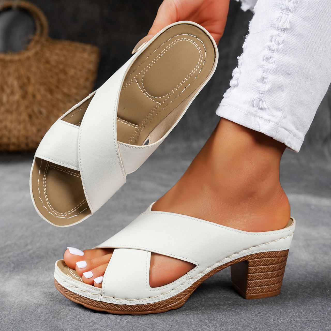 NEW ARRIVAL 60% OFF - Orthopedic Chunky High Heel Sandals - BUY 2 FREE SHIPPING