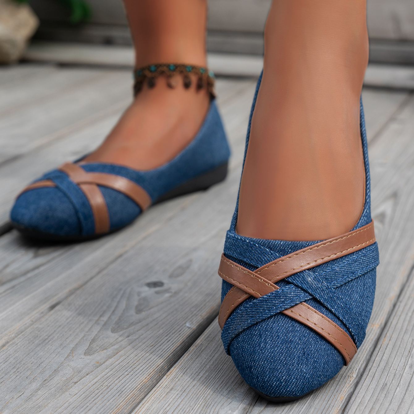 Women's Round Toe Flat Slip-on Casual Shoes