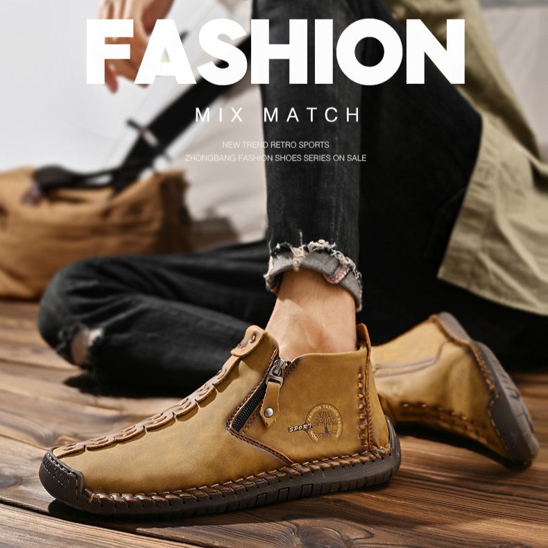 Last Day 60% OFF - Large size men's zipper boots