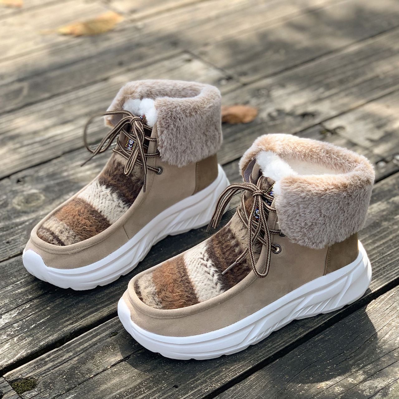Women's Thick-soled Fleece-lined Warm Snow Boots