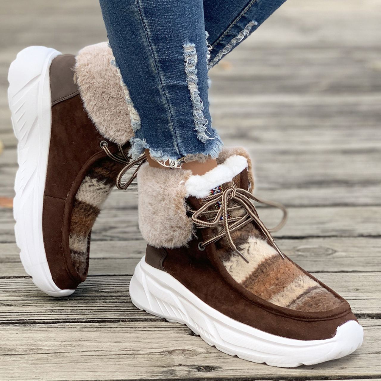 Women's Thick-soled Fleece-lined Warm Snow Boots