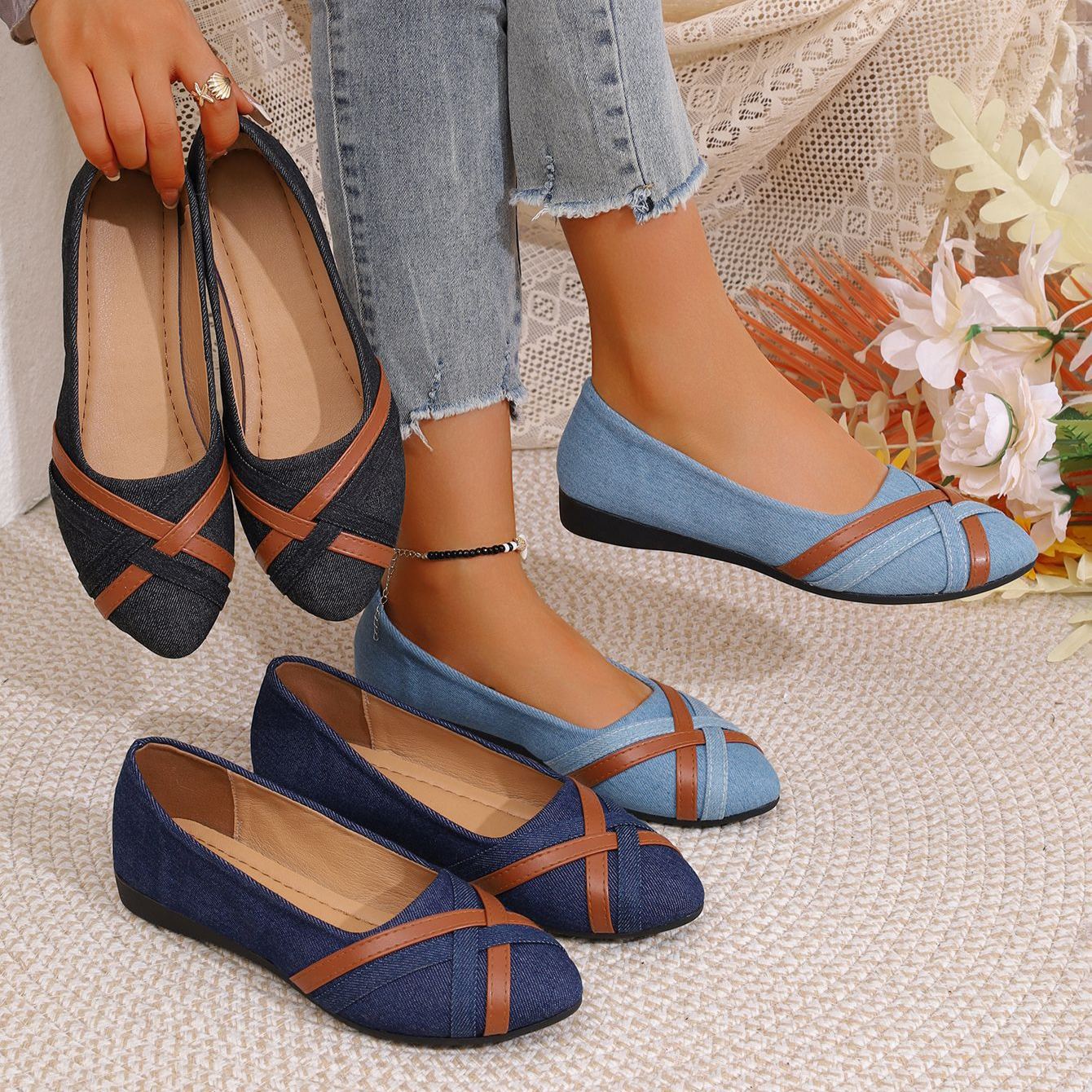 Women's Round Toe Flat Slip-on Casual Shoes