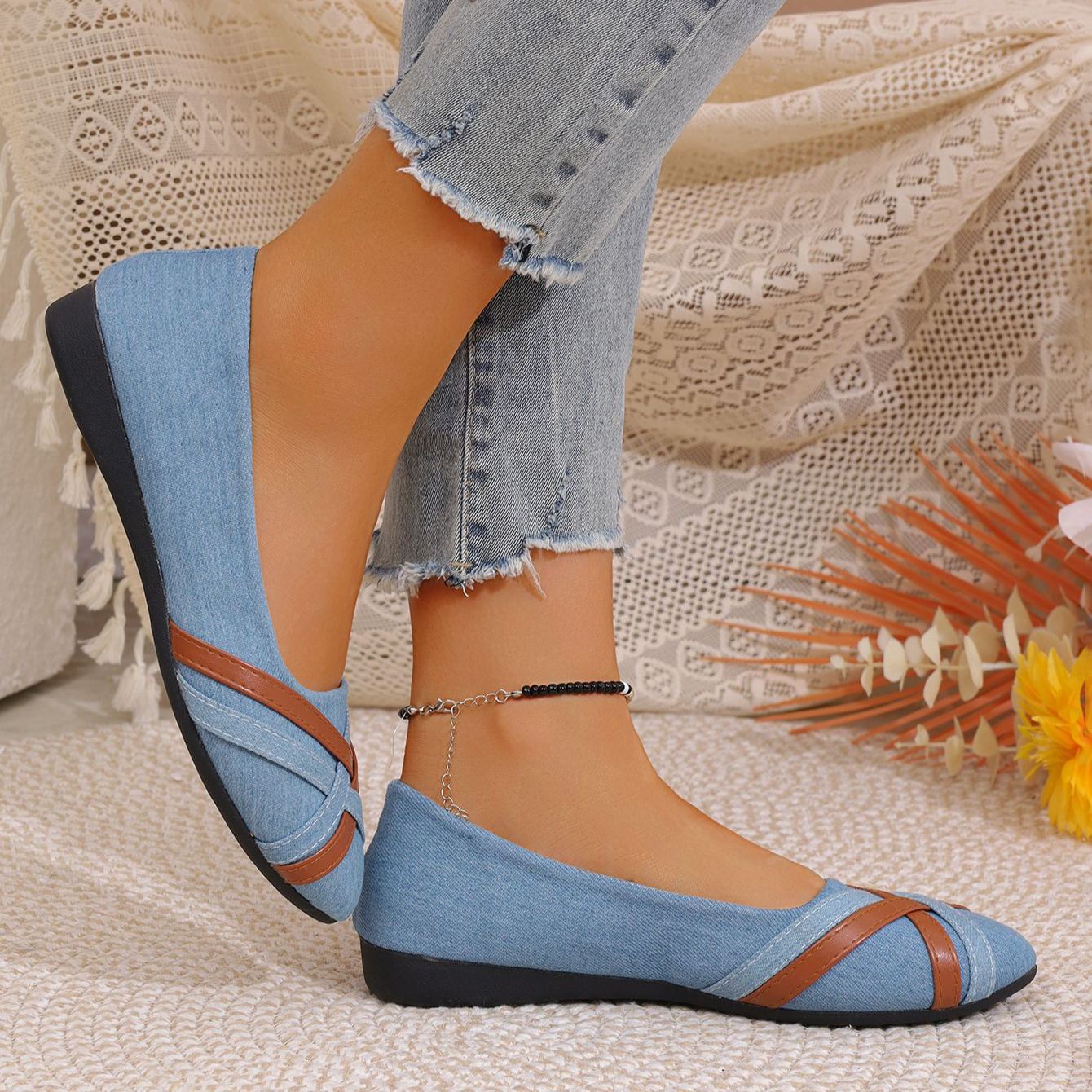 Women's Round Toe Flat Slip-on Casual Shoes