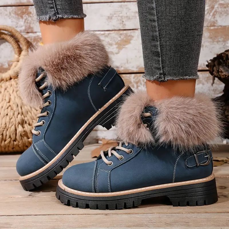 Women's Winter Lace-Up Closure Comfortable Ankle Boots