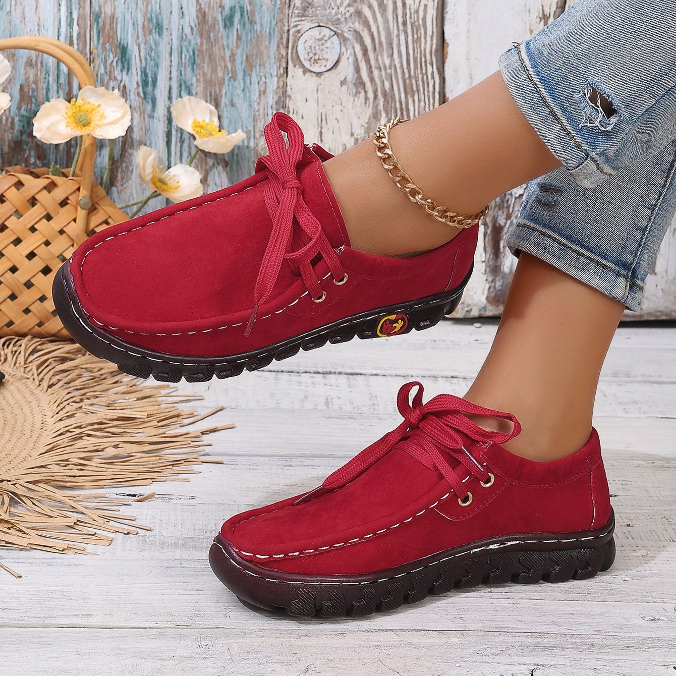 Women's Lightweight Slip-Resistant Flat Shoes