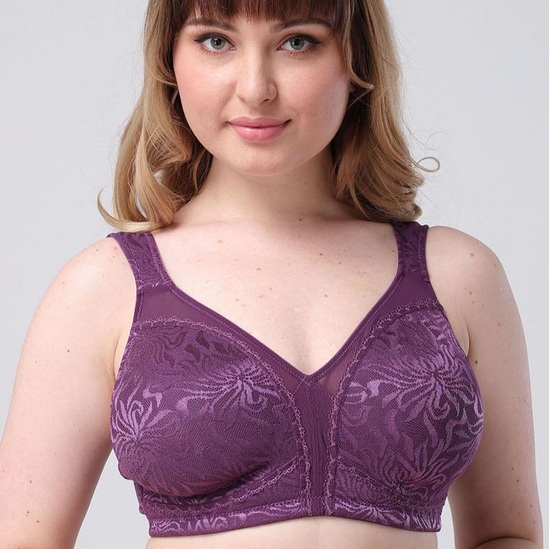 Wireless Minimizer Plus Sizes Featuring a V-Neck Seamless Bralette Sports Bra