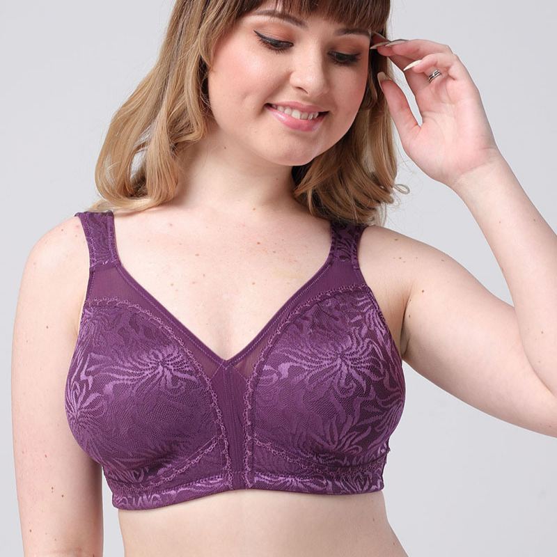 Wireless Minimizer Plus Sizes Featuring a V-Neck Seamless Bralette Sports Bra
