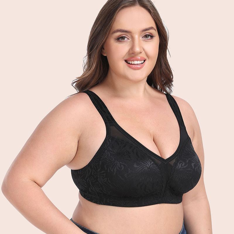Wireless Minimizer Plus Sizes Featuring a V-Neck Seamless Bralette Sports Bra