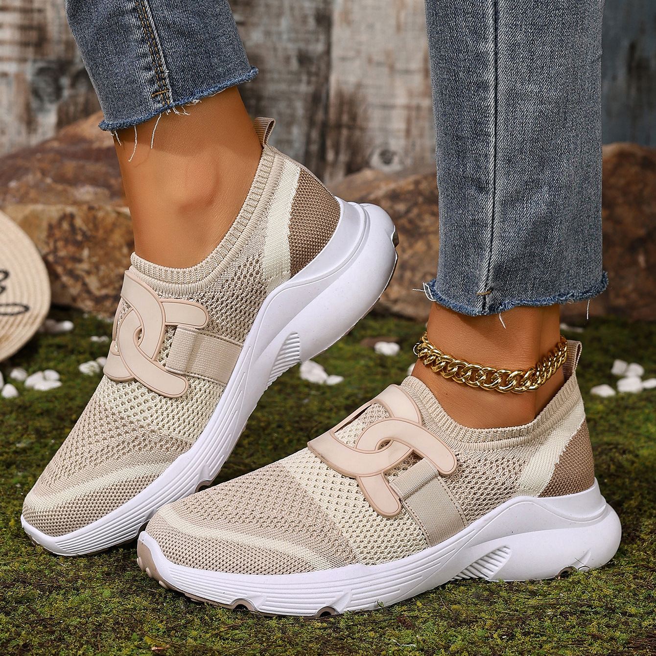 Women's Stylish Flyknit Lightweight Soft Sole Breathable Casual Shoes