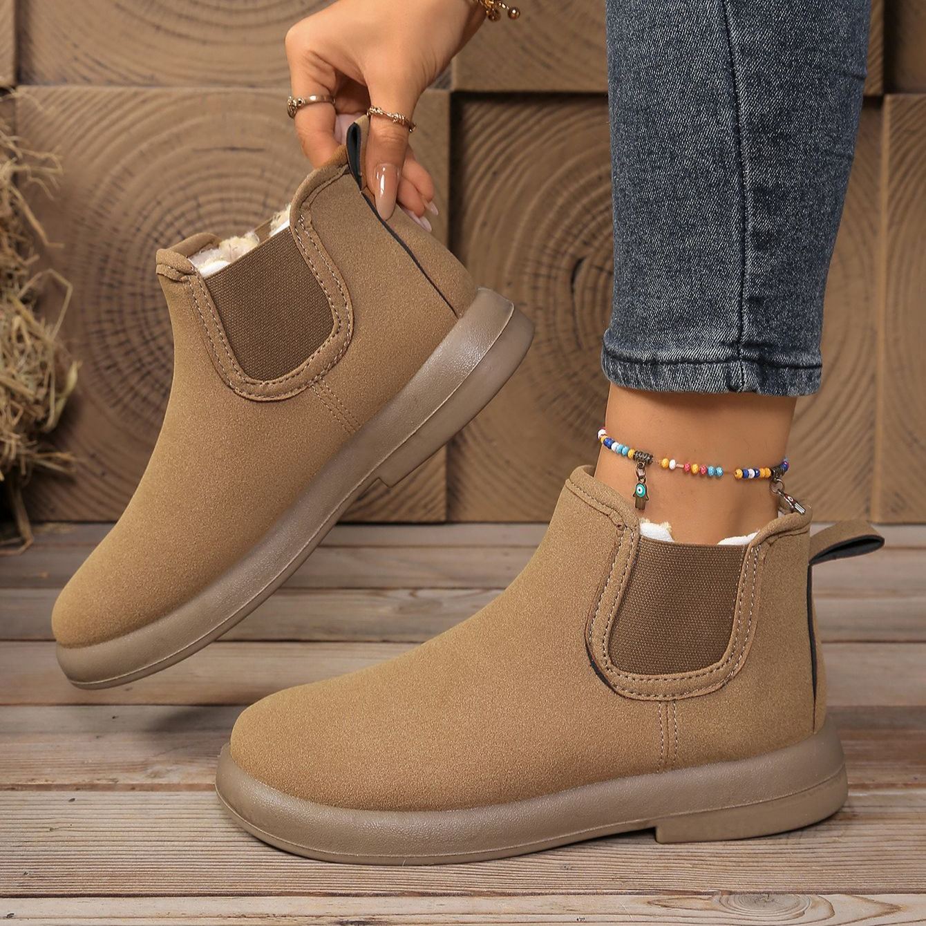 Women's British-style Mid-Calf Warm Boots