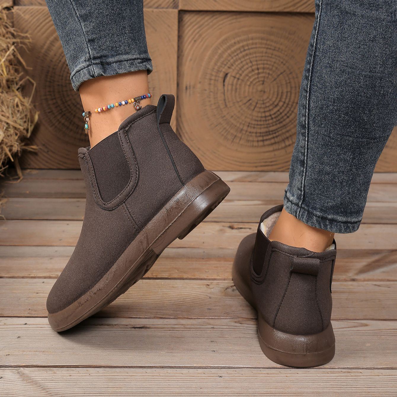 Women's British-style Mid-Calf Warm Boots