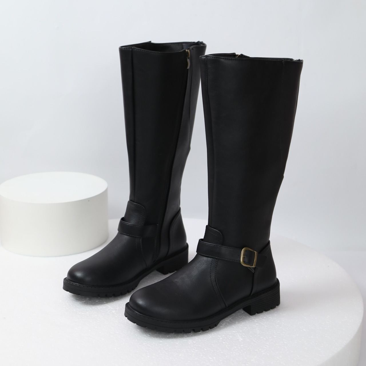 Women's Block-heel Side-zip Riding Boots
